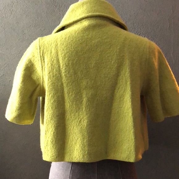NWOT Kenar Wool Moss Green Cropped Jacket S - Picture 8 of 15
